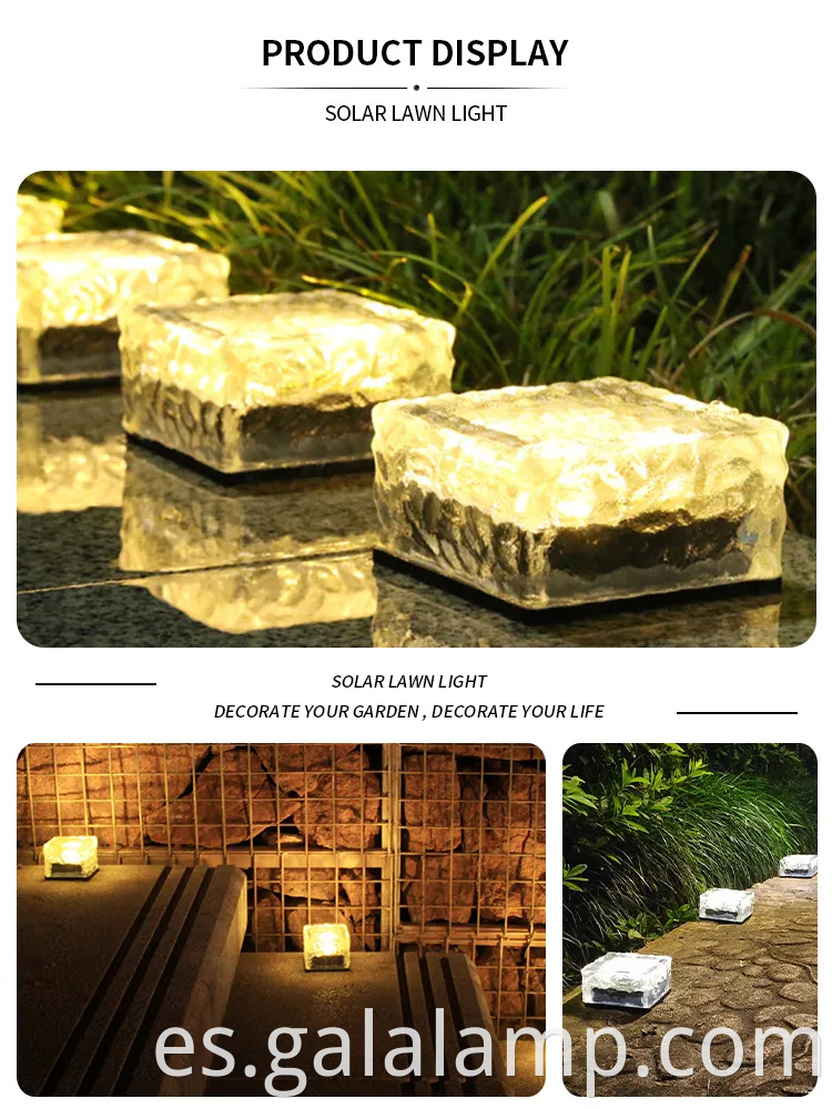 Elegantes luces de ladrillo de hielo LED con motor solar para espacios al aire libre